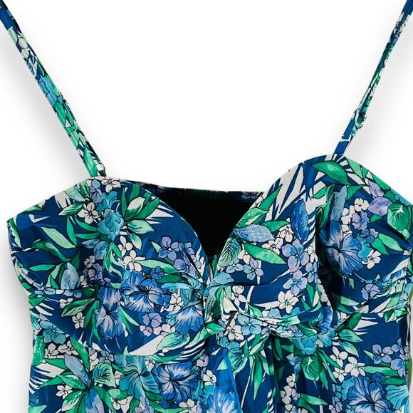 Fit 4 U Tankini Top Mesh Tango Swimwear Blue Bandeau Size 16 - Picture 3 of 8